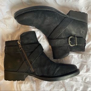 BORN Trinculo distressed leather ankle booties